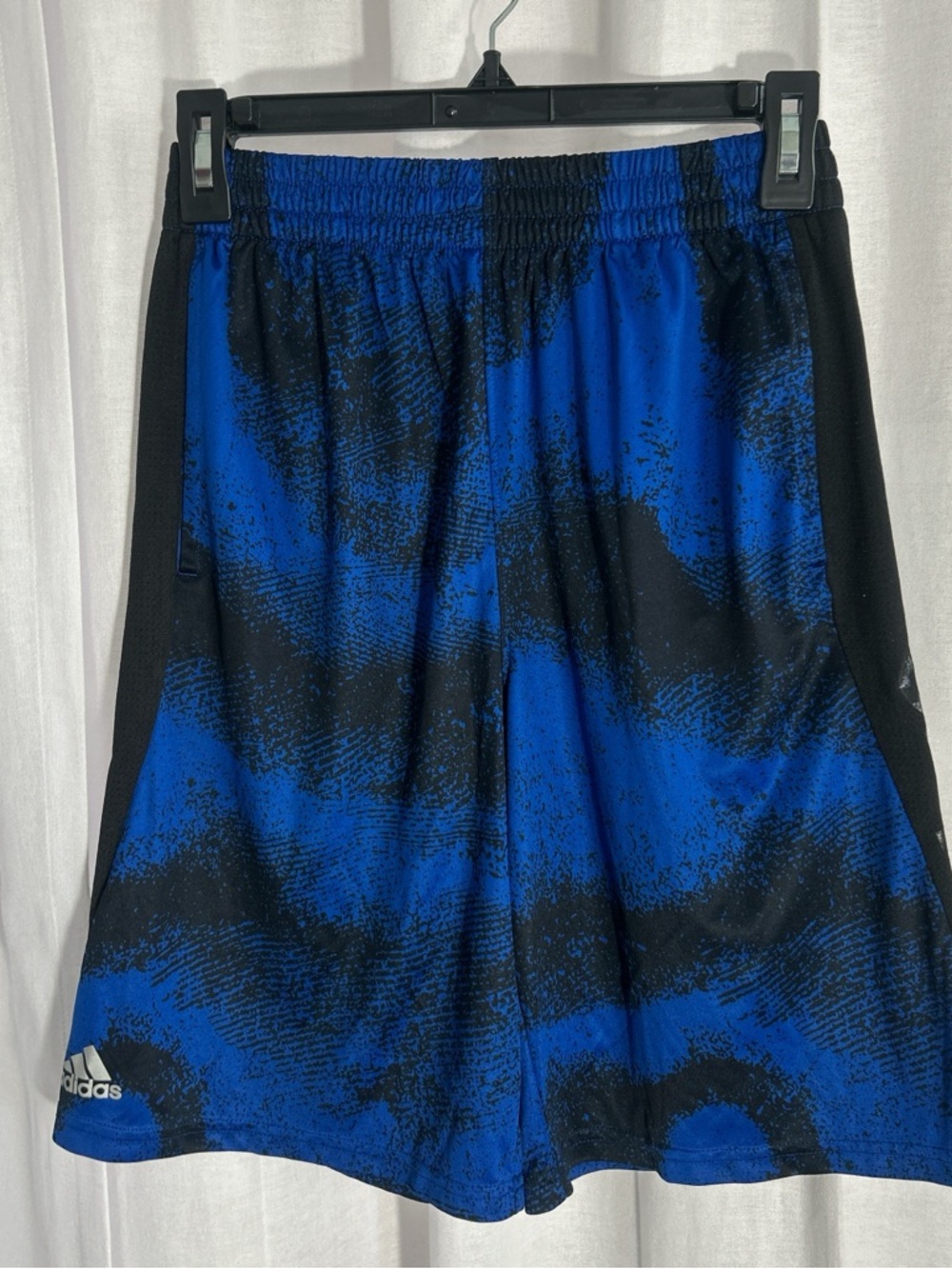 adidas Black and Blue Kids' Athletic Shorts